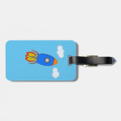 Cartoon in blauwe lucht bagagelabel (Achterkant horizontaal)