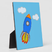 Cartoon in blauwe lucht fotoplaat (Zijkant)