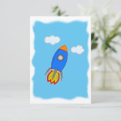 Cartoon in blauwe lucht kaart (Staand voorkant)