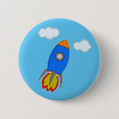 Cartoon in blauwe lucht ronde button 5,7 cm (Voorkant)