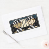 Cartoon in gevangeniscel rechthoekige sticker (Envelop)