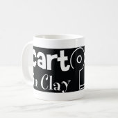 Cartoon in klei logo koffiemok (Voorkant links)