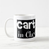 Cartoon in klei logo koffiemok (Links)