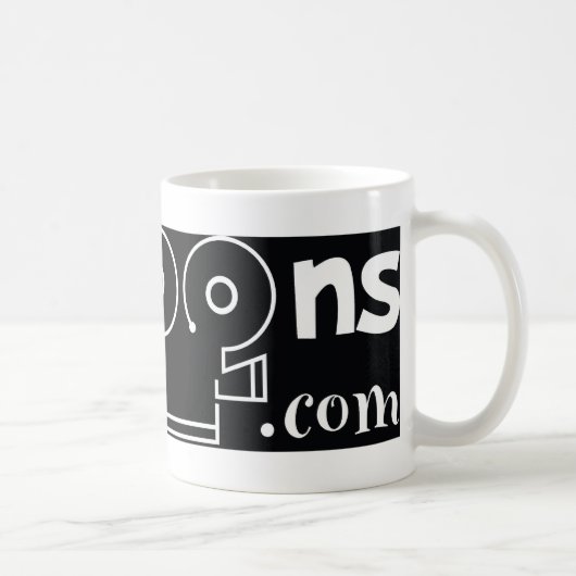 Cartoon in klei logo koffiemok (Rechts)