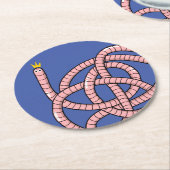 Cartoon in kroon ronde kartonnen onderzetter (Gebogen)
