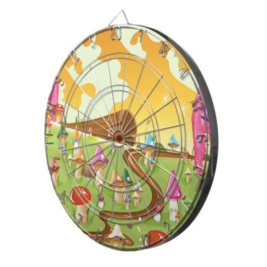 Cartoon in paddenstoelen dartbord (Voorkant Rechts)