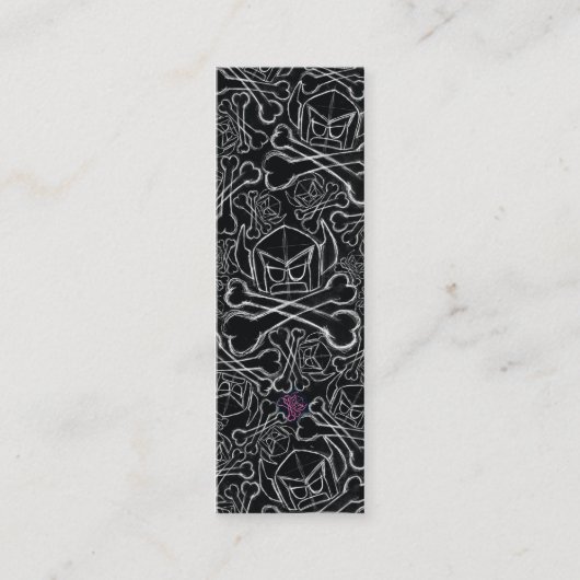 Cartoon in zwart mini visitekaartje (Voorkant)