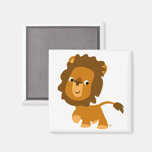 Cartoon inhoud Leeuwenmagneet Magneet (Voorkant / Achterkant)