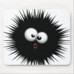 Cartoon Ink Splat Muismat<br><div class="desc">Funny Cartoon Black Ink Splat Amazed Face</div>