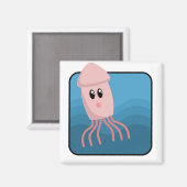 Cartoon Inktvis Magneet (Voorkant / Achterkant)