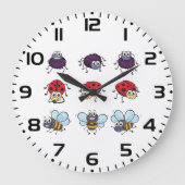 Cartoon Insects Funny Bees Ladybugs Spiders Grote Klok (Voorkant)