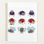Cartoon Insects Funny Bees Ladybugs Spiders Planner (Voorkant)