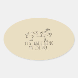 Cartoon Island Ovale Sticker