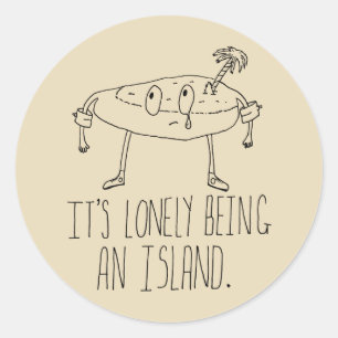 Cartoon Island Ronde Sticker