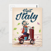 cartoon Italië reisbriefkaart. Briefkaart (Voorkant / Achterkant)