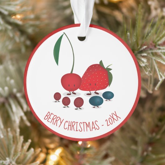 Cartoon jaar kerst in Berry Ornament (Boom)