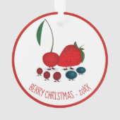 Cartoon jaar kerst in Berry Ornament (achterkant)