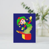 Cartoon Jack in de doos kussen Briefkaart (Staand voorkant)