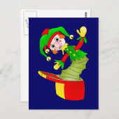Cartoon Jack in de doos kussen Briefkaart (Voorkant / Achterkant)