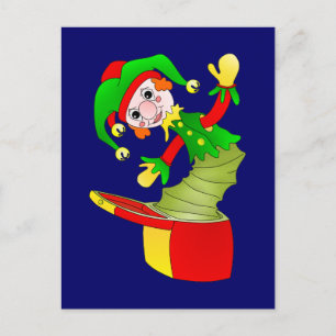 Cartoon Jack in de doos kussen Briefkaart