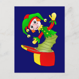 Cartoon Jack in de doos kussen Briefkaart