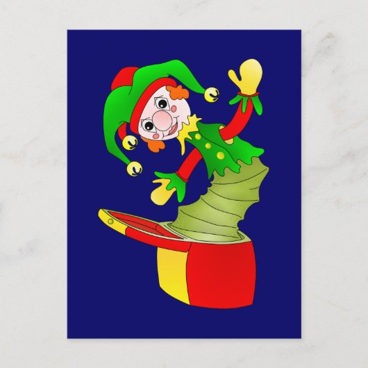 Cartoon Jack in de doos kussen Briefkaart (Voorkant)