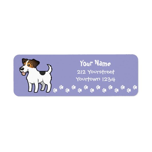 Cartoon Jack Russell Terrier Etiket (Voorkant)