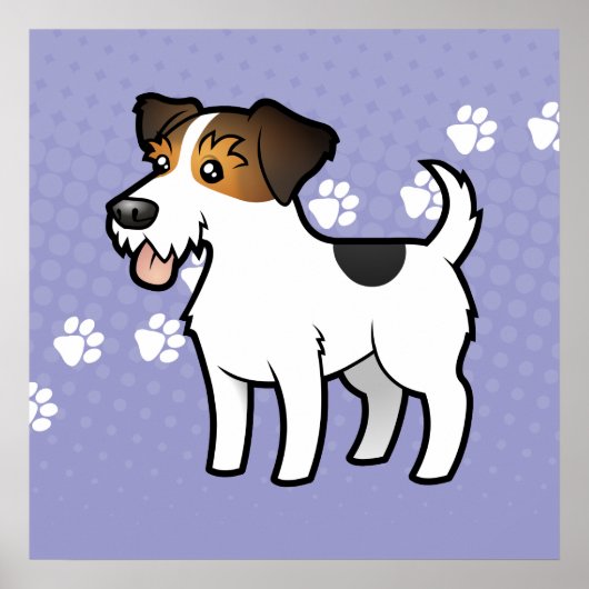 Cartoon Jack Russell Terrier Poster (Voorkant)