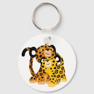 Cartoon Jaguars in Love Sleutelhanger