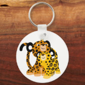 Cartoon Jaguars in Love Sleutelhanger (Voorkant)