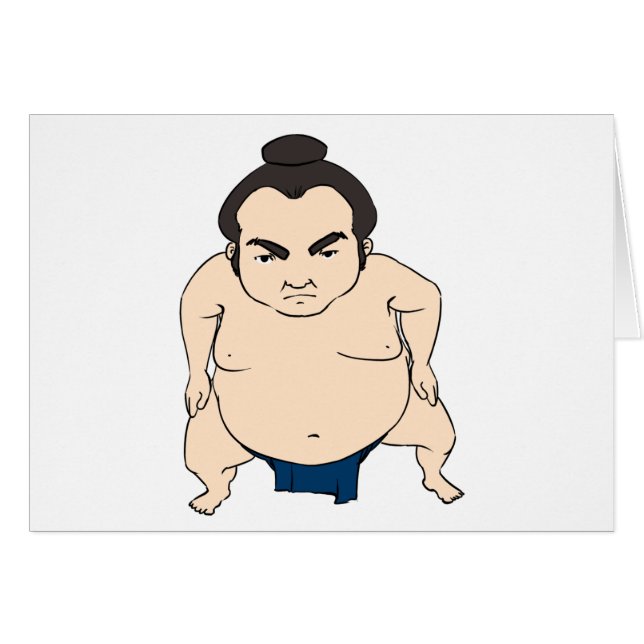 Cartoon Japanse Sumo Wrestler (Voorkant Horizontaal)