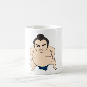 Cartoon Japanse Sumo Wrestler Koffiemok