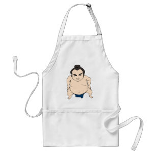 Cartoon Japanse Sumo Wrestler Standaard Schort