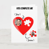 Cartoon Je maakt me puzzel hart verjaardag Kaart (Voorkant)