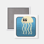 Cartoon Jellyfish Magneet (Voorkant / Achterkant)