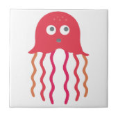 Cartoon Jellyfish Tegeltje (Voorkant)