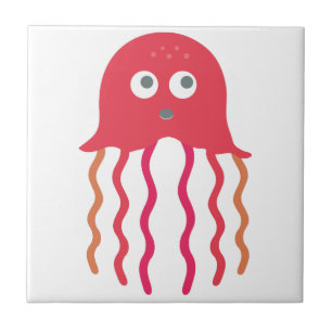 Cartoon Jellyfish Tegeltje