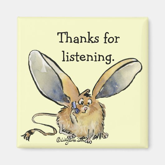 Cartoon Jerboa Dank u Gift Magnet (Voorkant)