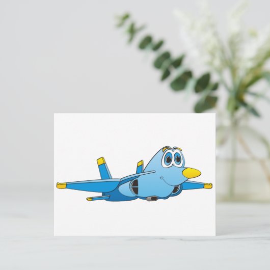 Cartoon Jet Briefkaart (Staand voorkant)