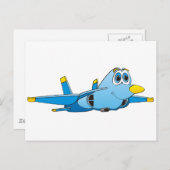 Cartoon Jet Briefkaart (Voorkant / Achterkant)