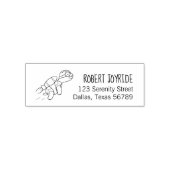 Cartoon Jetpack Turtle Address Zelfinktende Stempel (Design)