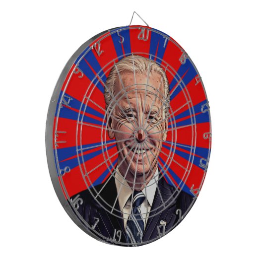 Cartoon Joe Biden Face Dartboard Dartbord (Voorkant Links)