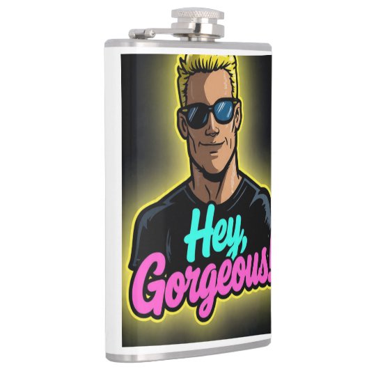 Cartoon Johnny Bravo–Style Character Heupfles (Rechts)