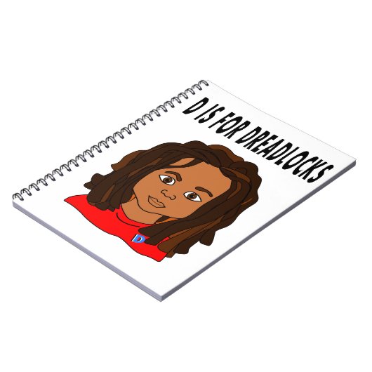 cartoon jongen dreadlocks schoolnotebook notitieboek (Linkerzijde)