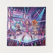 Cartoon JPop Meidengroep Wandkleed (Voorkant)
