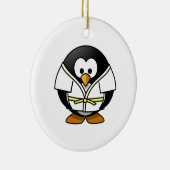 Cartoon Judo Penguin Keramisch Ornament (Rechts)