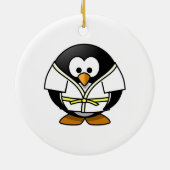 Cartoon Judo Penguin Keramisch Ornament (Achterkant)