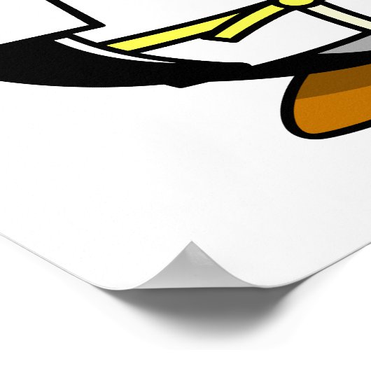 Cartoon Judo Penguin Poster (Hoek)