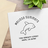 Cartoon Jumping Dolphin Adres 1w Rubberstempel