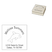 Cartoon Jumping Dolphin Adres 1w Rubberstempel (Gestempeld)